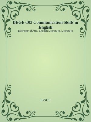 BEGE-103 Communication Skills in English